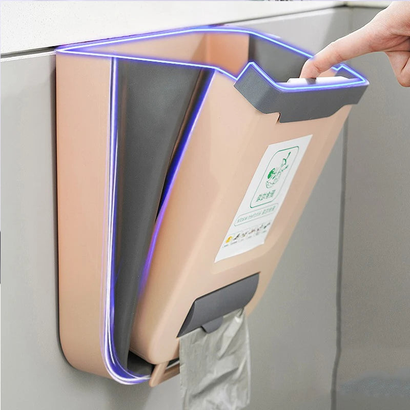 Cubo de basura plegable para cocina, cubo de basura de pared, cubo de basura para puerta de armario de cocina, cubo de basura plegable para vehículos