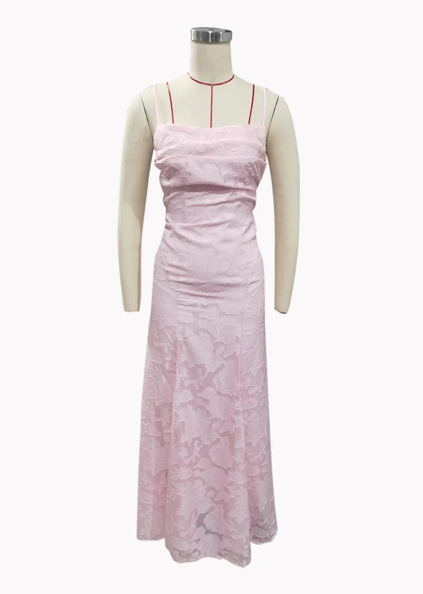 French Style Evening Dress 2026 Floral Embroidery Maxi Dress for Women Summer Party Prom Gowns Sexy Backless Suspender Dresses