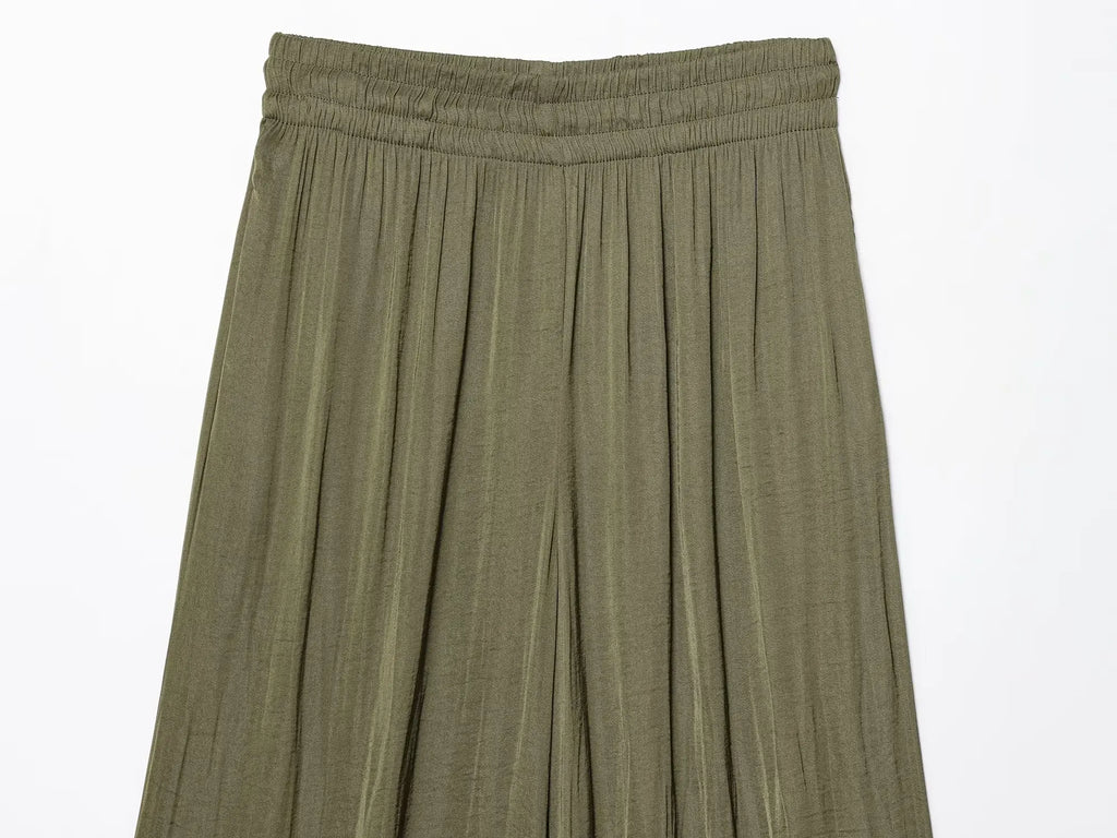 KONDALA Women's Wide Leg Pants - Casual Elastic Waist Trousers Pink