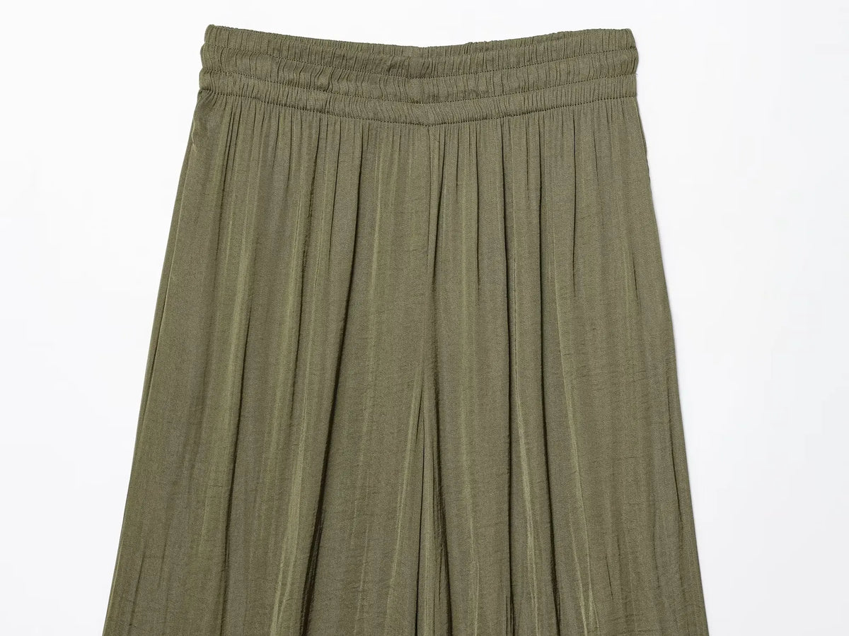 KONDALA Women's Wide Leg Pants - Casual Elastic Waist Trousers Pink