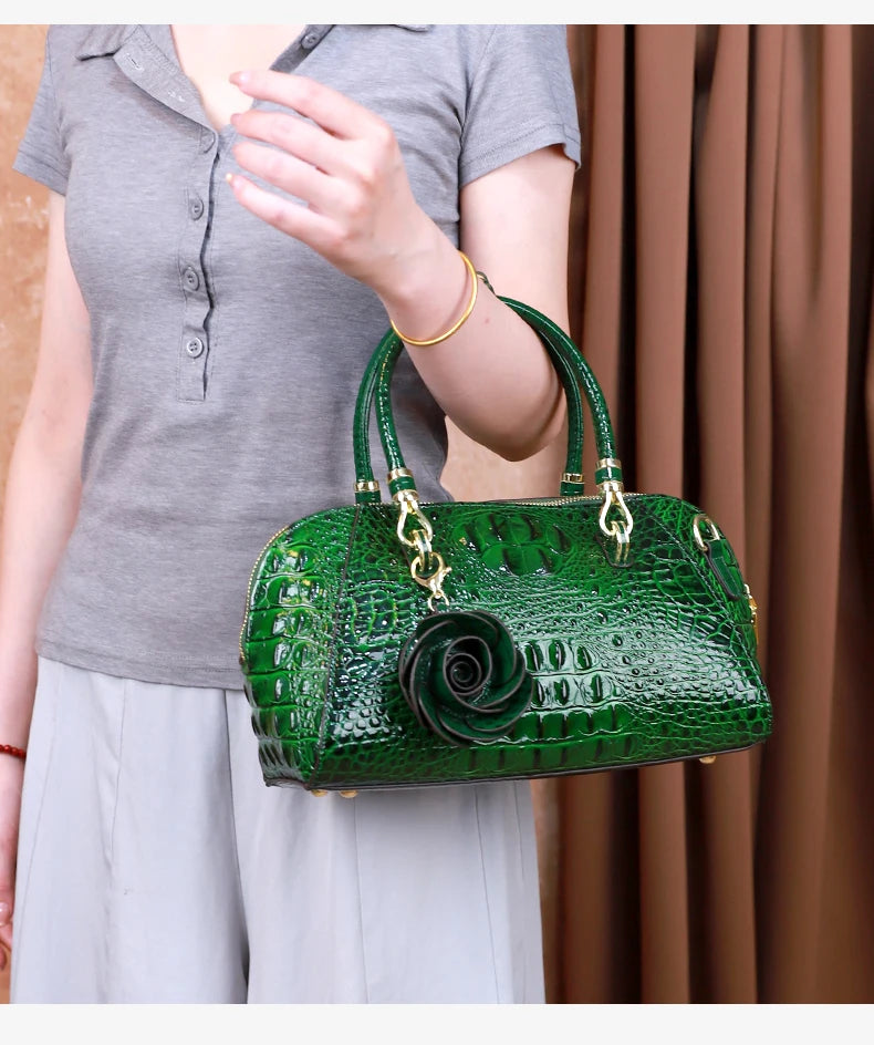 Crocodile Pattern High-End 2025 New Retro Fashion Handbag, Large-Capacity Texture, Single-Shoulder Crossbody Bag, Pillow Bag