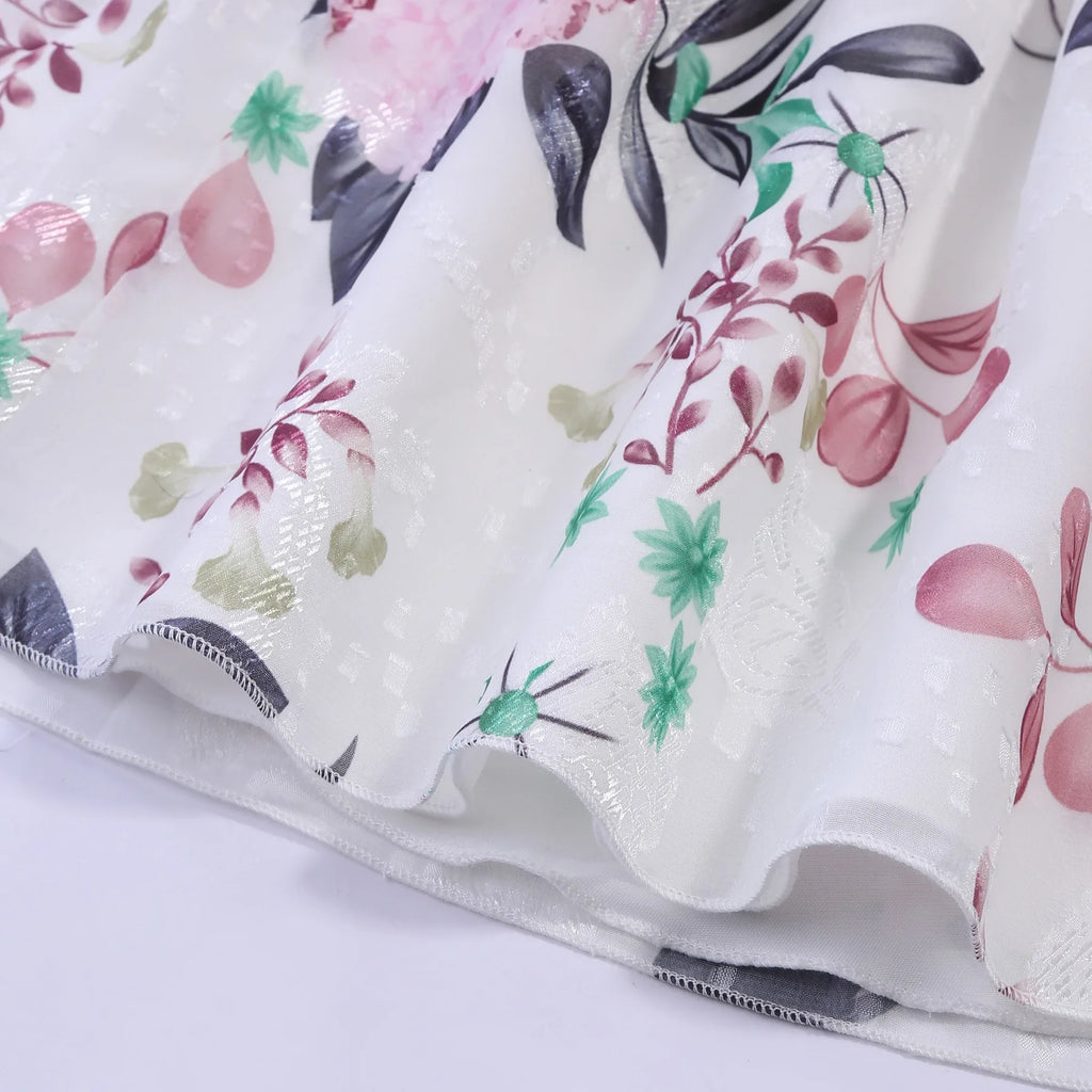 HETISO Girls Flower Dress Summer Retro Sleeveless Kids Princess Birthday Dresses Child Casual Clothes 2-10 Yrs