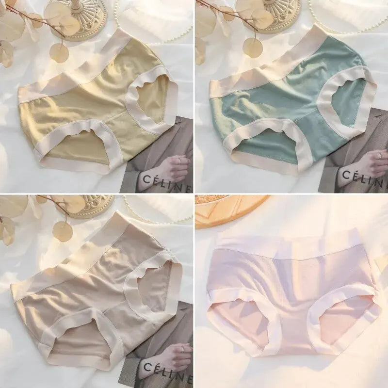 Womens Modal Panties 4 Piece Set Seamless Breathable Comfortable Underwear For Women Size M To XL