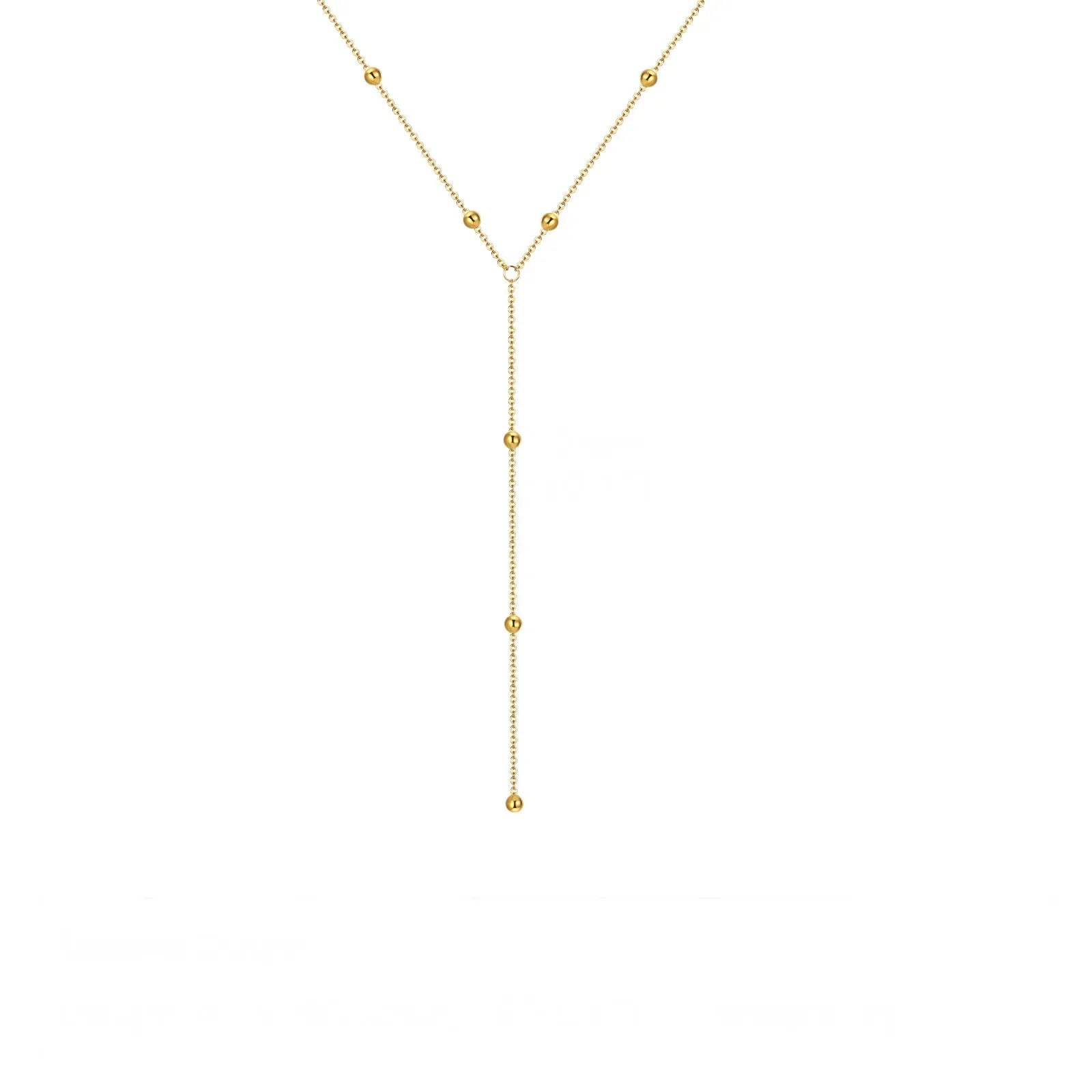 Gold Plated Lariat Necklace For Women'S Double Laryer Long Chain Drop Pendant Choker Necklaces Fashion Gifts