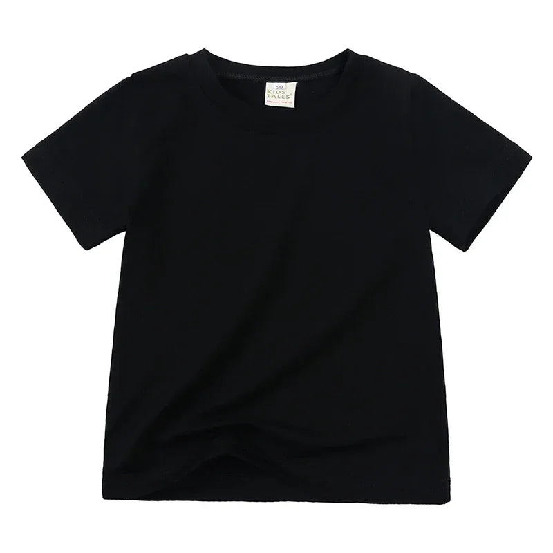 Kids Summer Cotton T Shirt Breathable Solid Tee For Boys And Girls 12M To 9T Lightweight Everyday Casual Shirt
