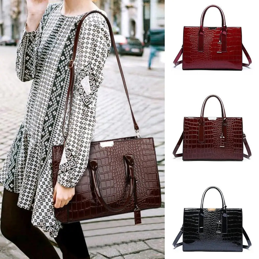 Fashion Crocodile Print Tote Bags Large Capacity Luxury Designer Crossbody Bags Adjustable Strap Single Shoulder Bag Gift
