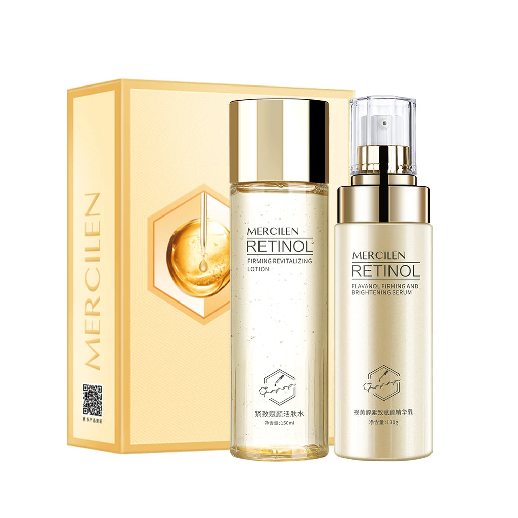 Mercilen Retinol Water-Lotion Combination Set 150Ml+130G, Daily Skincare Set, Rich in Hyaluronic Acid and Niacinamide, Brightening and Firming Care for Sensitive Skin, Premium Gift Box, Ideal Holiday Gift for Friends or Mothe