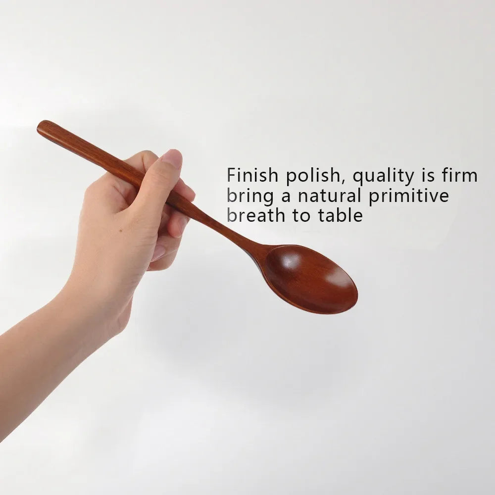 2pcs Wooden Spoon Soup Spoon Tableware Kitchen Cooking Utensils Tools Soup Environmentally Friendly Products Cooking Spoon