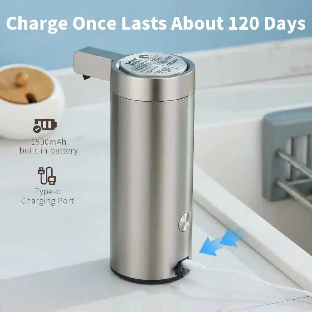Dispensador automático de jabón sin contacto de acero inoxidable 304 a prueba de agua, máquina inteligente de desinfectante de manos reutilizable