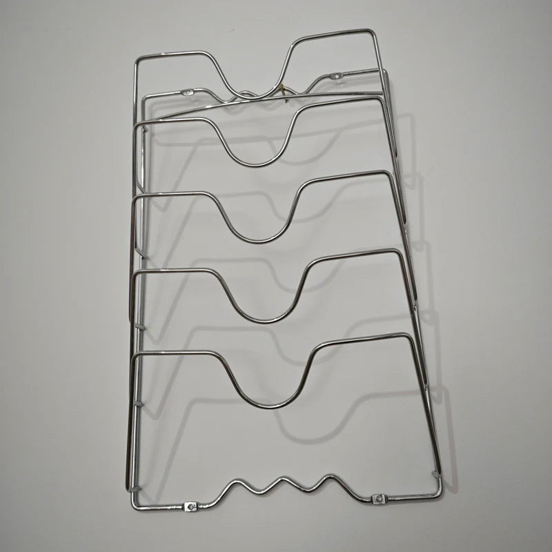 1 Ud. Accesorios de cocina Soporte de acero inoxidable para tapas de ollas Organizador de cocina Soporte para tapas de sartenes Rejilla para platos