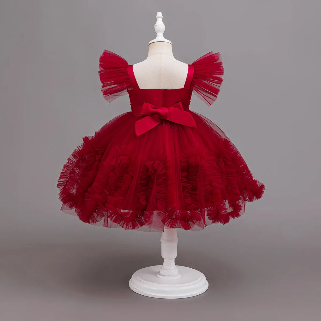 HETISO Girls Sequined Tutu Mesh Dress Summer Kids Birthday Party Christmas Ball Gown Child Wear For 3-10 Years