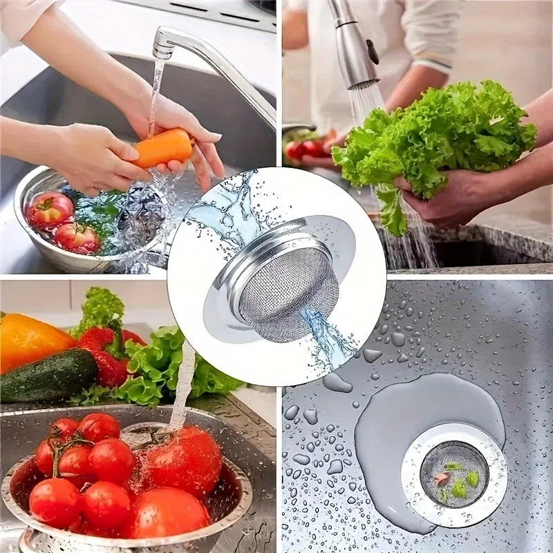 2pcs Kitchen Sink Strainer, Stainless Steel Sink Drain Strainer, Large Wide Rim 4.5" Diameter, Food Catcher For Most Sink Drains