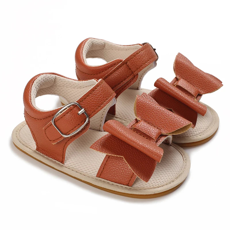 Cute and sweet spring and summer butterfly bow sandals for baby girls, comfortable and breathable walking shoes
