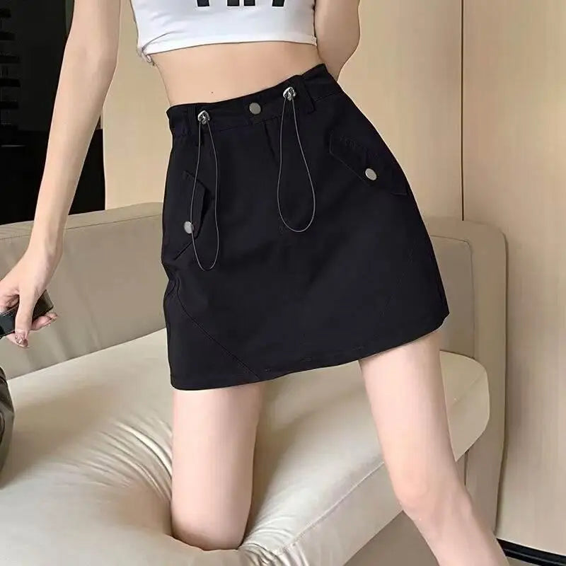 ay Denim  Skirt Women's Summer New High Waist Slimming Hot Girl A-Line Bodycon ort Skirt Trendy Workwear Skirt