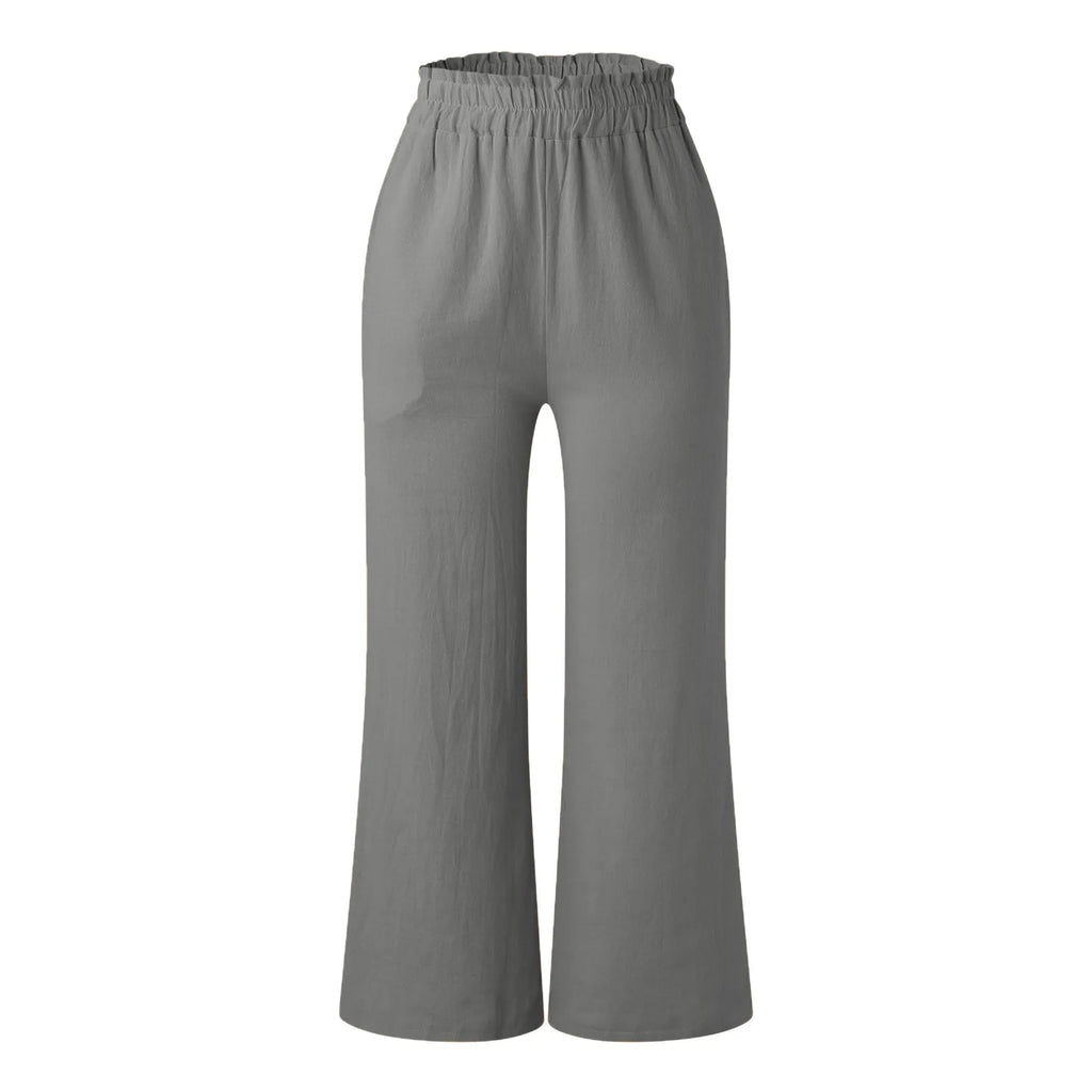 ZOMAXIUJEE Women's High Waisted Wide Leg Cotton Linen Palazzo Pants
