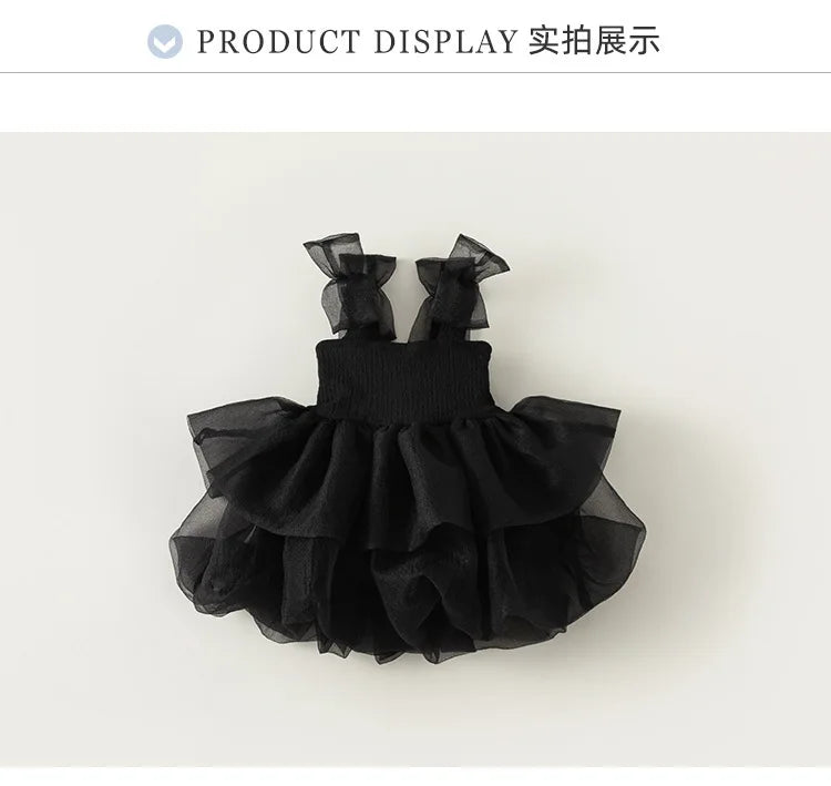 ZOETOPKID Baby Girl Tutu Dress Summer Toddler Slip Tulle Fairy Dresses Fancy Bow Birthday Clothes Princess Party Outfit
