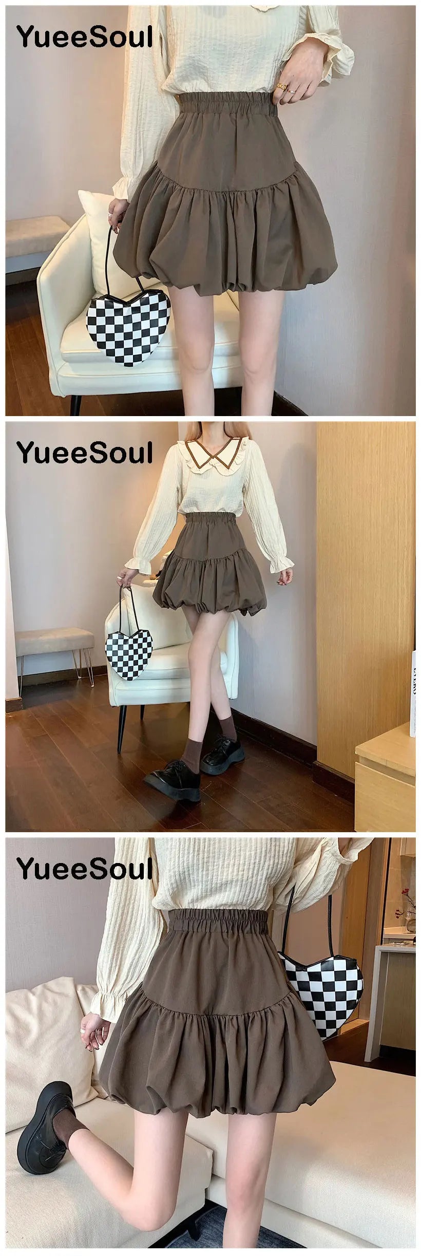 Brown Mini Skirts 2023 New Y2K Vintage High Waist Women Pleated Skirt Chic Sweet Cute Preppy Style Casual 90s E Girl Dance Skirt