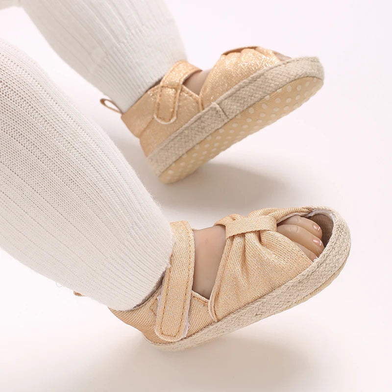Summer Girls Baby Shoes Fashionable and Cute Casual Sandals Soft Cloth Sole Comfortable and Lightweight Walking Shoes