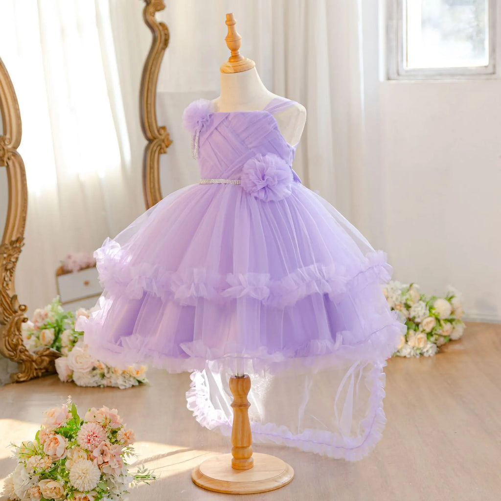 HETISO Baby Girls Princess Dress Summer Tulle Sleeveless Kids Wedding Birthday Party Performance Gown Costumes For Kids