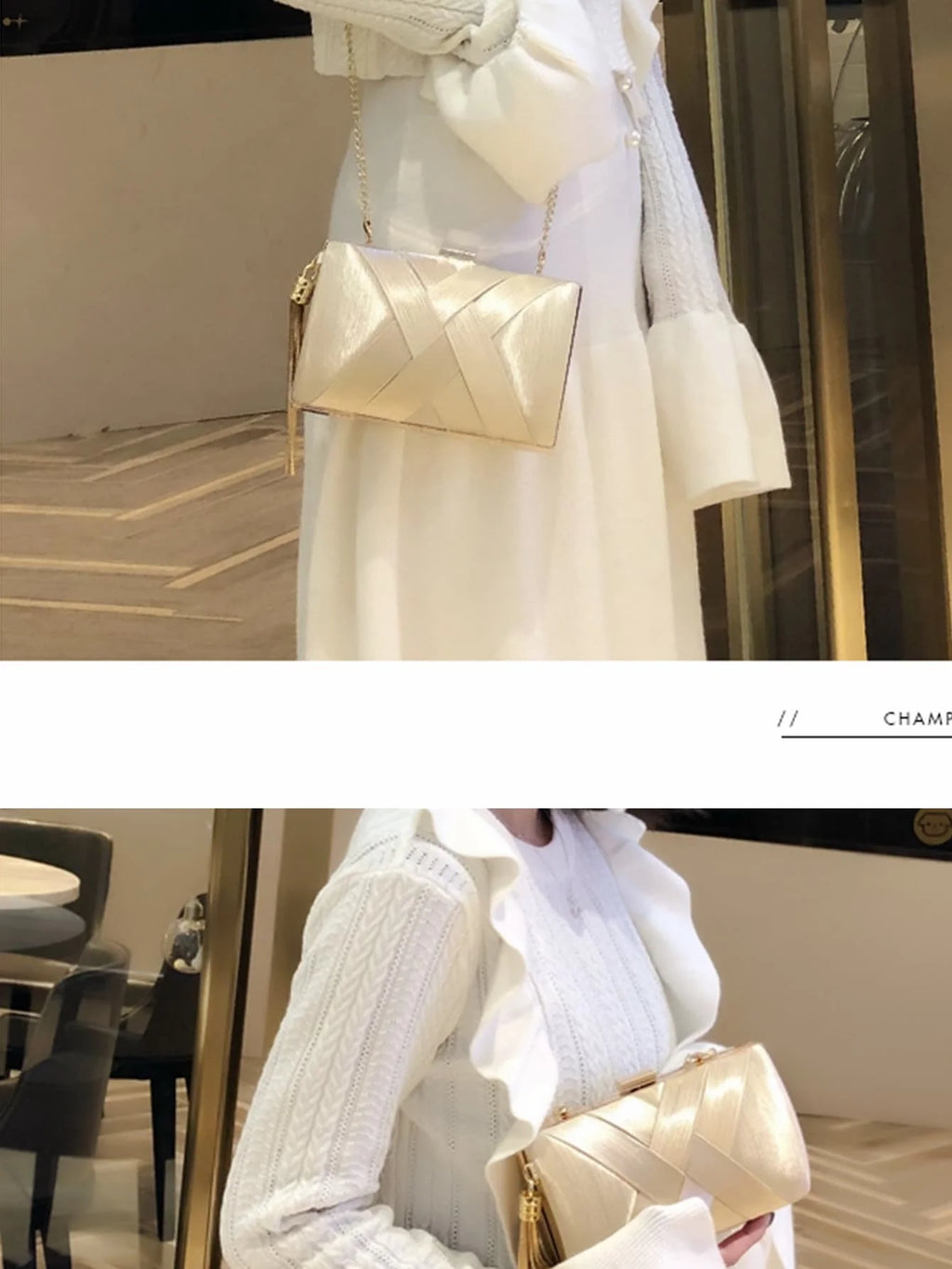 Women Clutch Bag Evening bag Fringed Evening Handbag,Lady Party Wedding Clutch Purse Chain Shoulder Cross Body Bag
