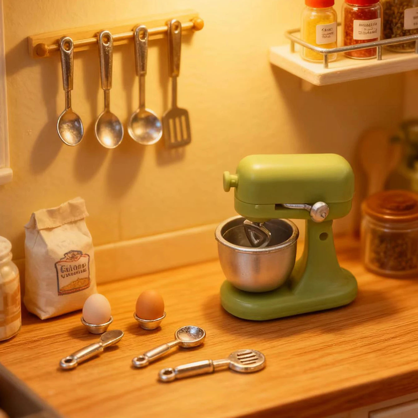 1 juego de miniatura de licuadora para escena de cocina de decoración navideña, coleccionable para entusiastas de las miniaturas, accesorios de fotografía
