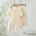 YOLANFAIRY 93% Real Mulberry Silk Pajamas for Woman 2026 Spring Summer High-end Sets Woman 2 Piece Short Sleeve Pijamas De Mujer