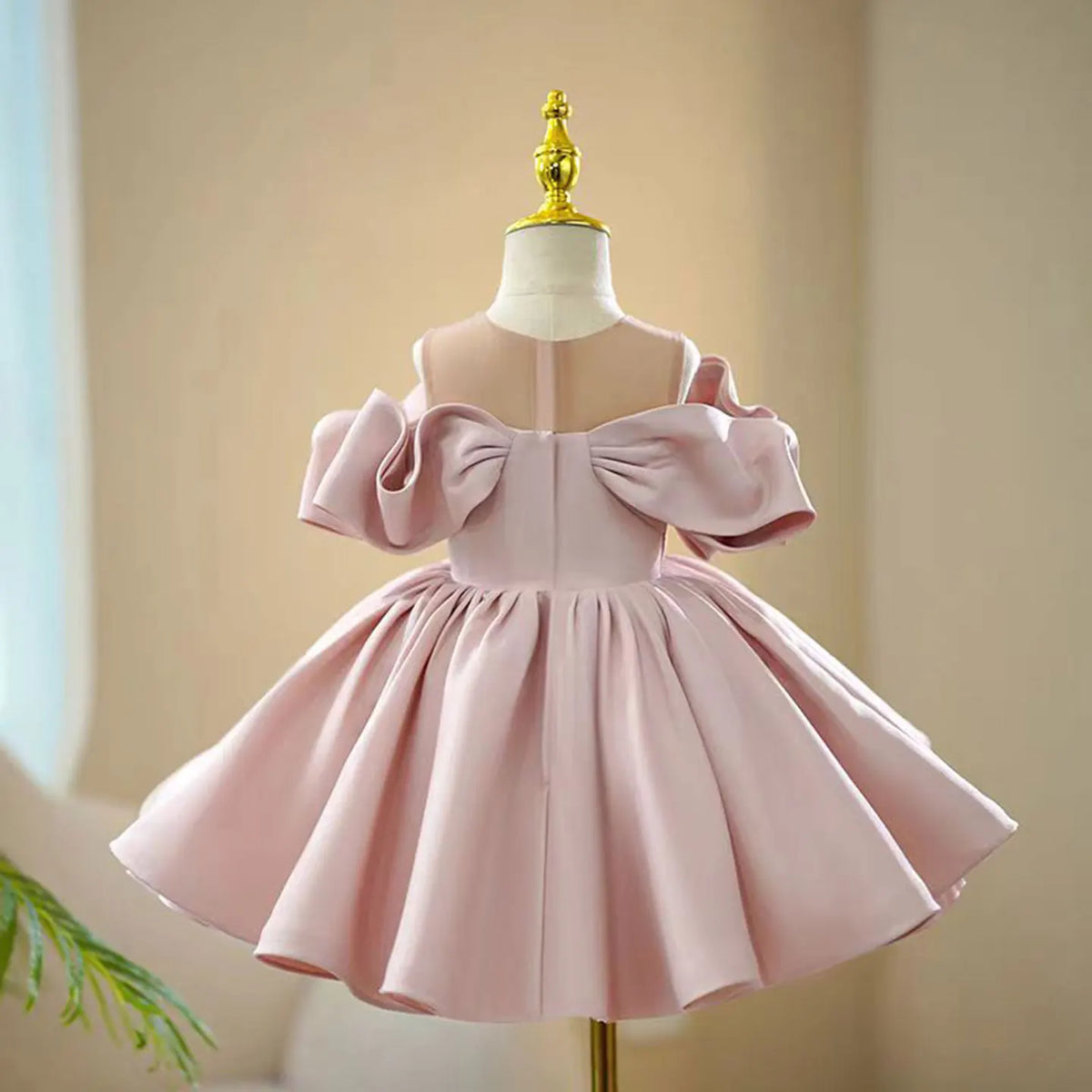 Dreamy Vow J765 Adorable Pink Baby Girl Dress for Kids 1st Wedding Birthday Celebration Party Summer Knee Length Ball Gown