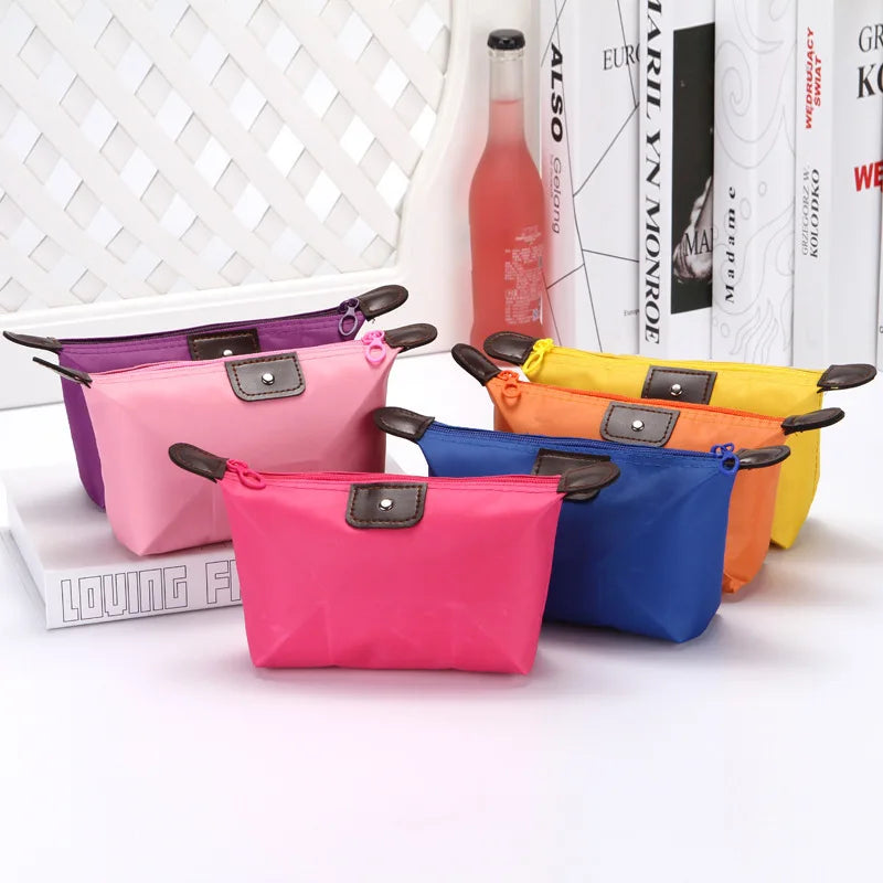 Korean Dumpling Cosmetic Bags Travel Handbag Portable Women'S Makeup Holder Toiletry Pouch Waterproof Candy Colored Beauty Purse
