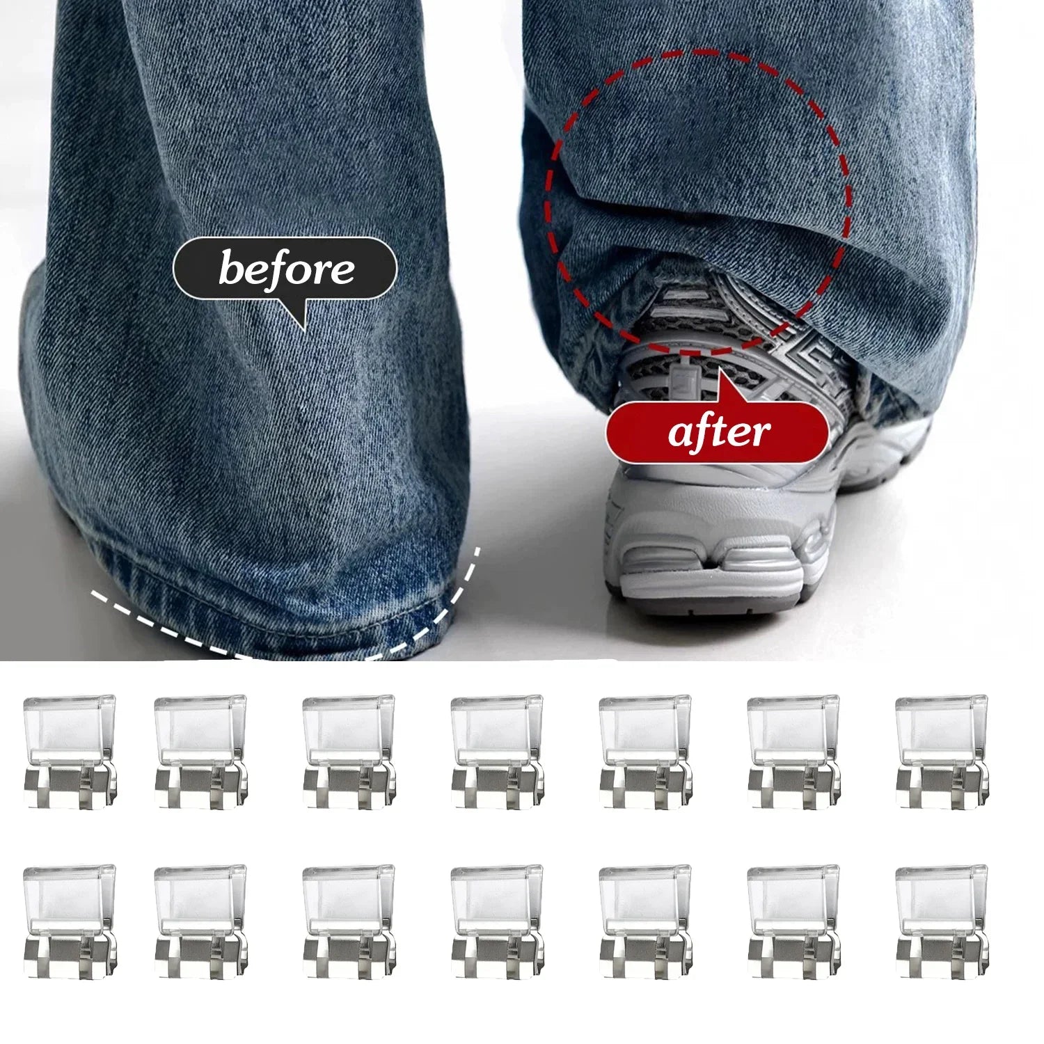 1-20pcs Multi-Function Leg Edge Clips Invisible Trouser Legs Fixing Clips for Instant Shortening,Transparent and Decorative