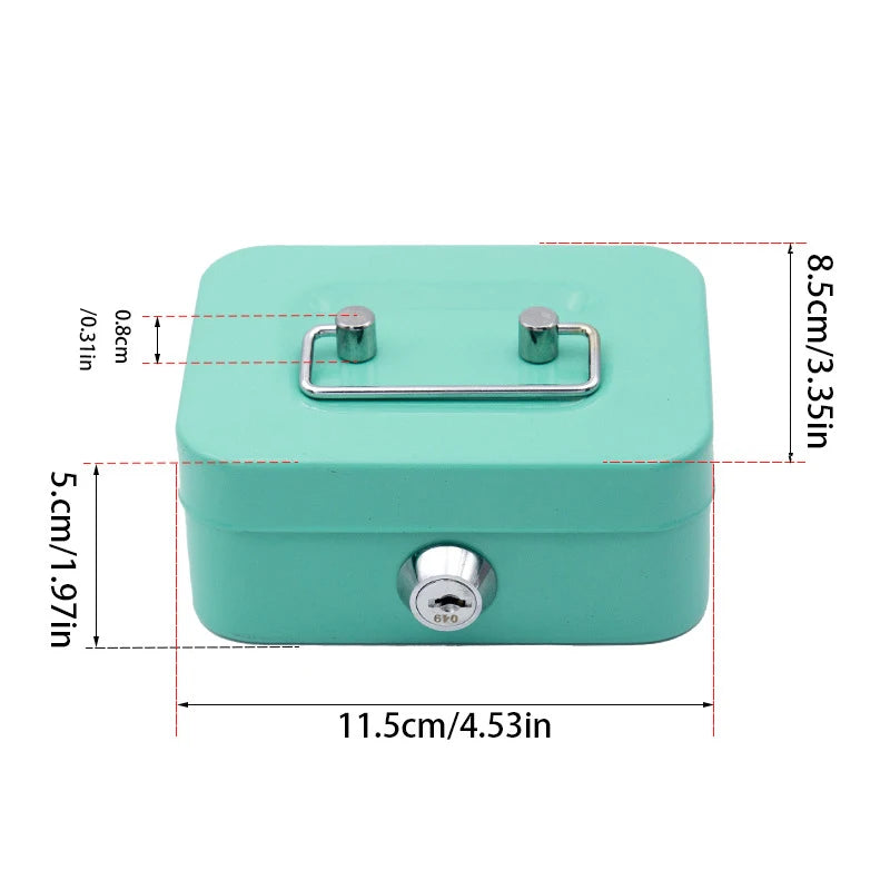 Caja Fuerte de Dinero Cerrable con Llave, Caja de Efectivo Portátil de Metal, Hucha, Caja de Seguridad de Almacenamiento, Mini Estuche para Colección de Monedas para Niños