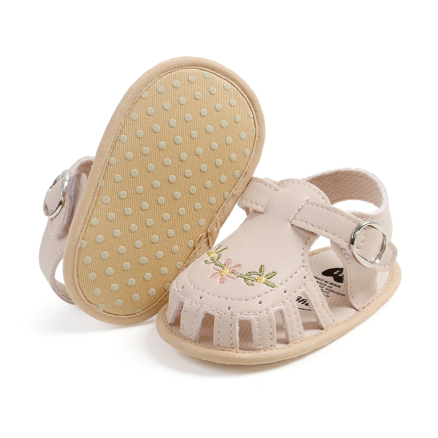 Leisure and comfortable baby girl sandals, breathable and lightweight summer floral wrap toe sandals