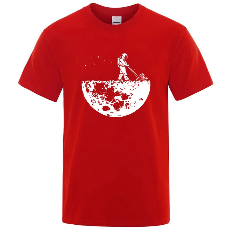Men's Lunar Cleaner Graphic T-Shirt - Cotton Blend O-Neck Casual Tee