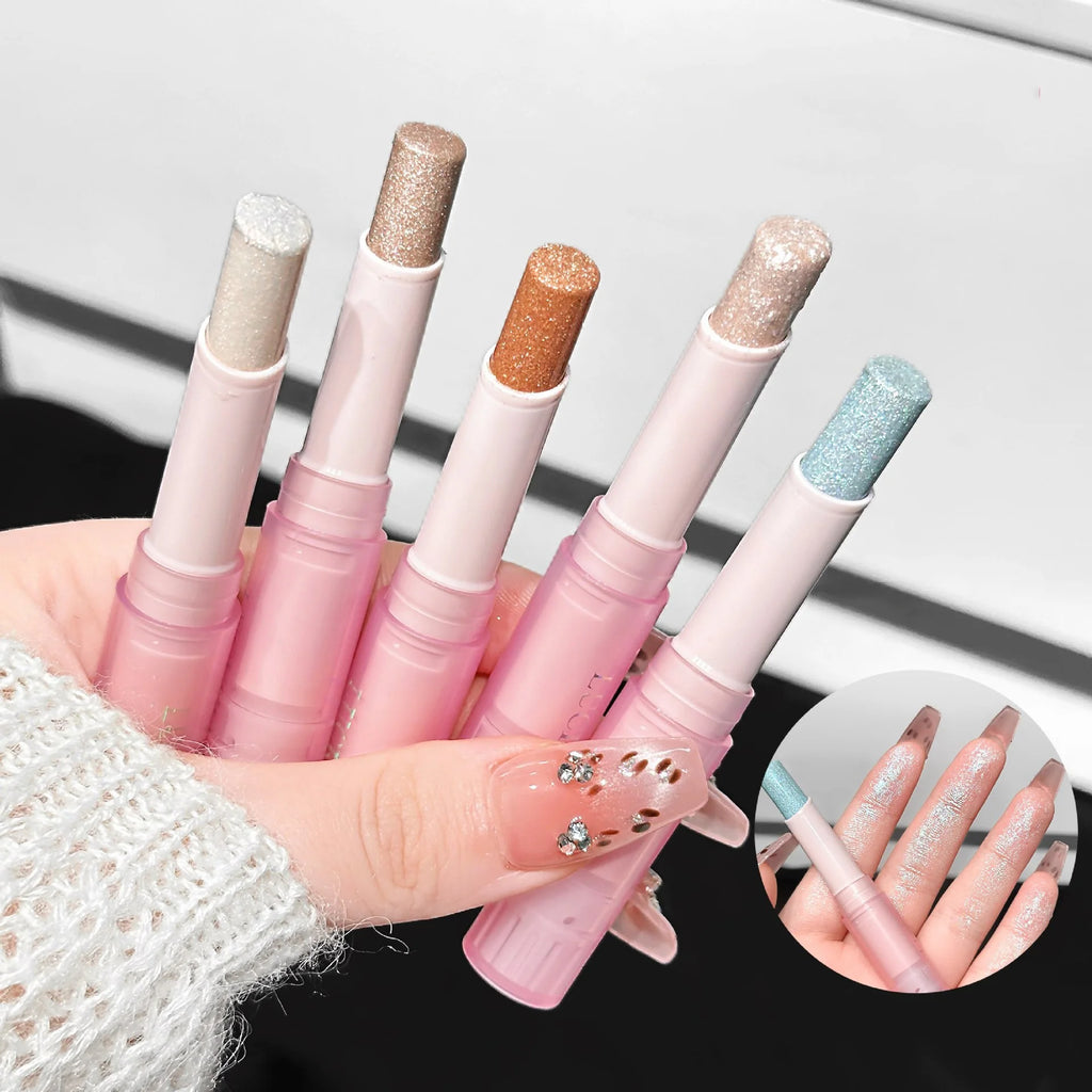 Jelly Brightening Eye Shadow Stick - Shimmer Creamy Eye Crayon, Easy-Blend Long-Lasting With Twist-Up Applicator