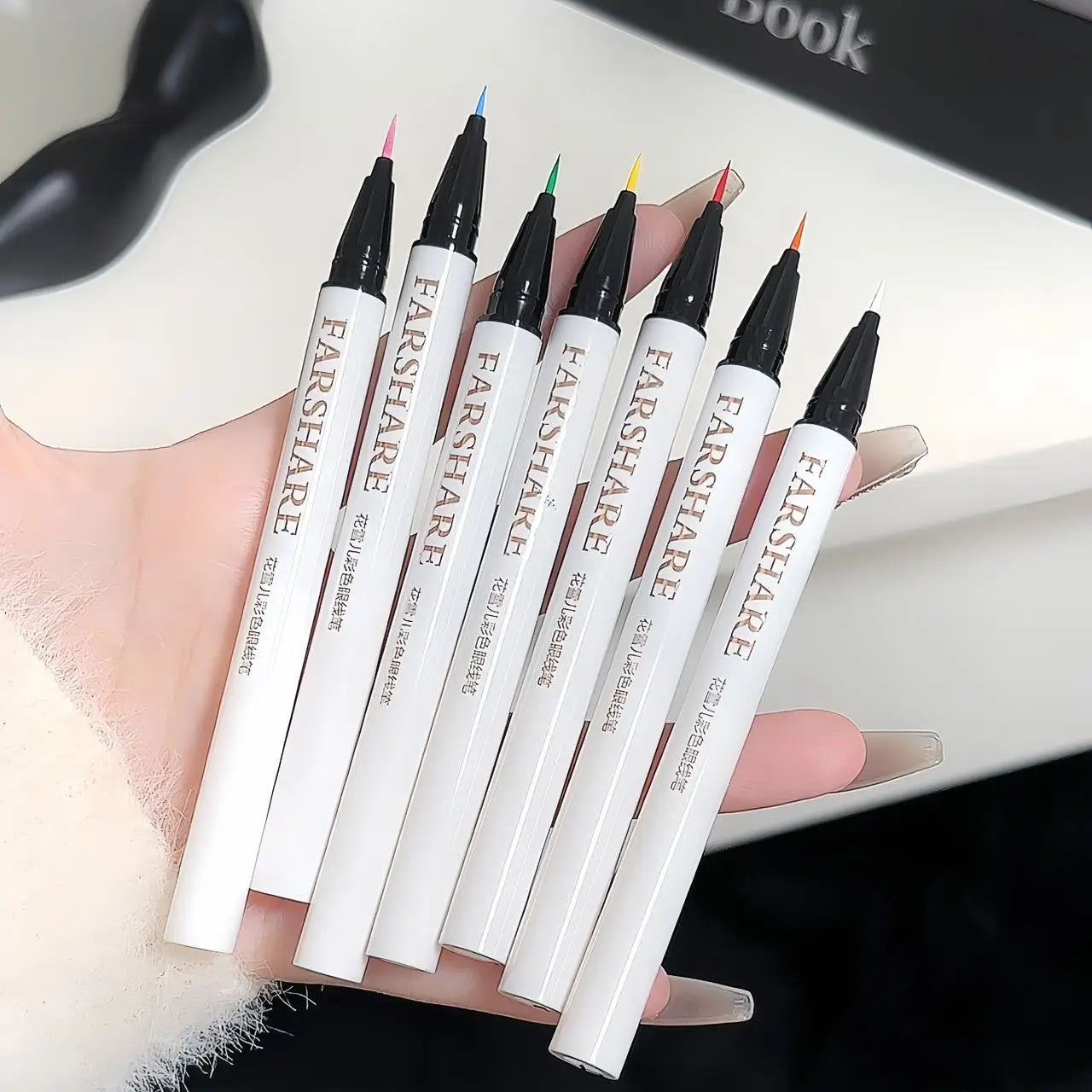 Ultra-thin Waterproof Eye Liner Matte Berry Red Liquid Eyeliner Black White Eyeliner Pen Easy To Color Colorful Lying Silkworm