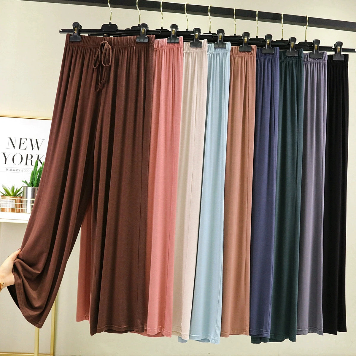 VGVFHZY Women's Wide Leg Pants High Waist Casual Loose Ice Silk
