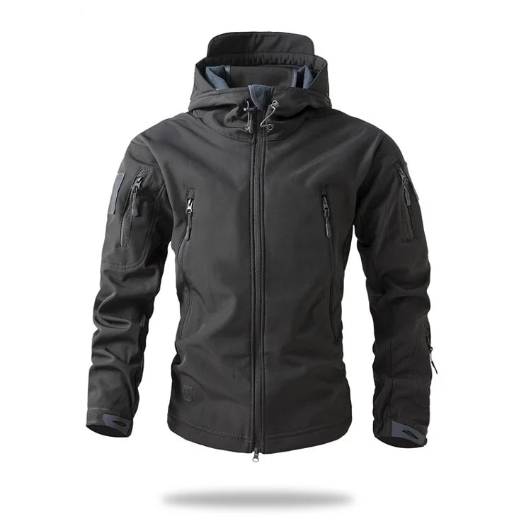 Lurker Shark Skin Soft Shell Tactical Jacket Men Waterproof Fleece Hooded Coat Hunt Clothes Autumn New Outdoor Camouflage Jacket