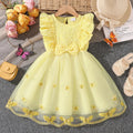 2026 New Children Cute Puff Dresses Kids Bow Embellish Butterfly Print Skirt Girls Birthday Party Trend Gown Baby Sweet Clothes