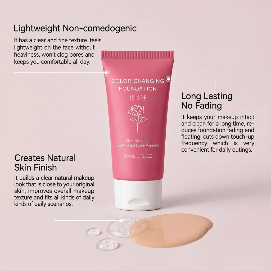 Korean Color Changing Foundation Liquid, 30g SPF 15 Makeup Base