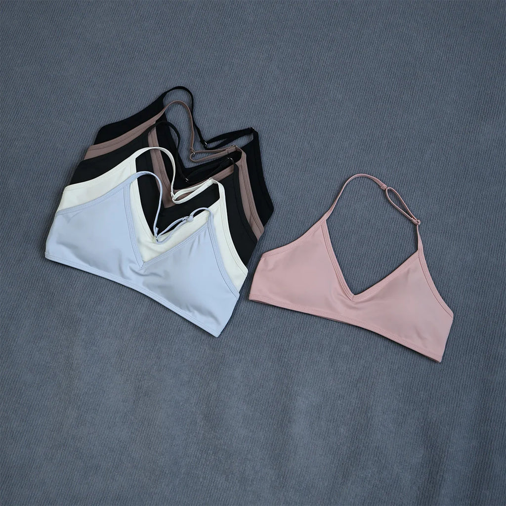 Women's Summer Halter Neck Padded Sports Yoga Bra Shock Absorption Support Backless Crop Top for Outdoor Running And Gym