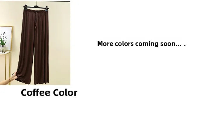 Women's Modal Wide-Leg High-Waisted Lounge Pants - Casual Summer