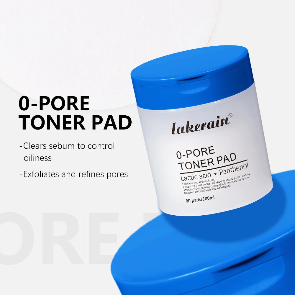 Lakerain Zero Pore Toner Pads - Oil Control Exfoliating Treatment 80ct