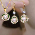 3Pcs Shining Zircon Luxury Elegant Jewelry Sets For Women'S Trendy Versatile Necklace Earrings Jewelry Birthday Gifts