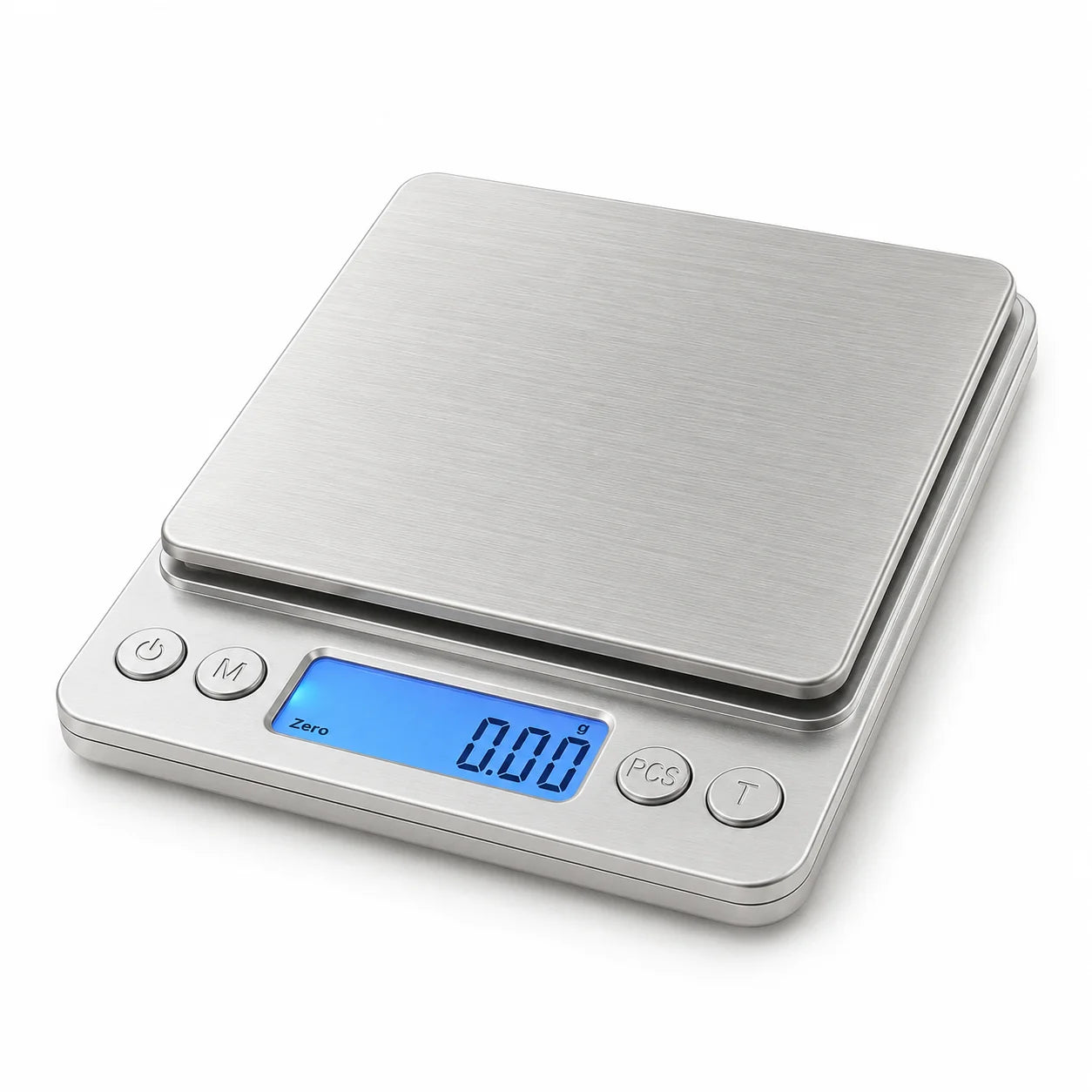 Báscula de cocina digital de acero inoxidable con pantalla LCD para pesar con precisión ingredientes de cocina y dietas