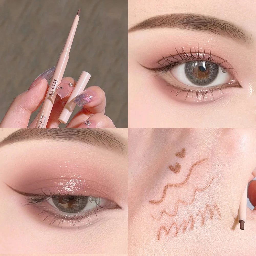 Ultra-fine Gel Eyeliner Pencil Rose Brown Under Eye Liner Pen Waterproof Matte Aegyosal Lying Silkworm Quick Drying Eyes Makeup
