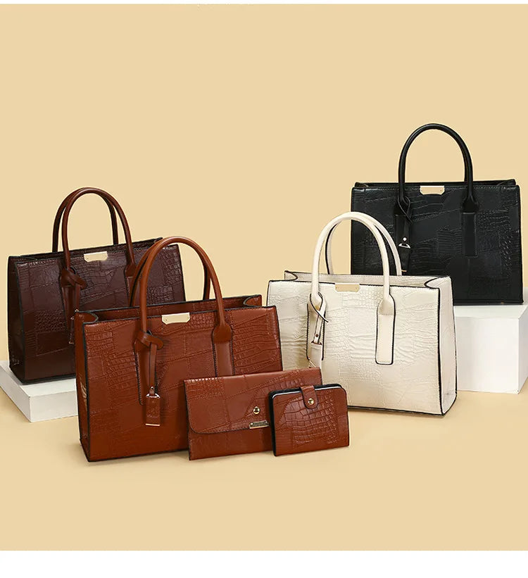 Trendy Lizard Pattern Mother-Daughter Handbag Summer 2025 Vintage Style Women's Tote Shoulder Bag Crossbody Bag Large Size