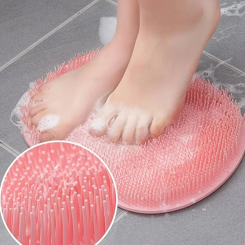 Exfoliating Foot Brush And Back Scrubber Anti-Slip Suction Cup - Deep Cleansing And Exfoliating Tool For Body Dirt Removal