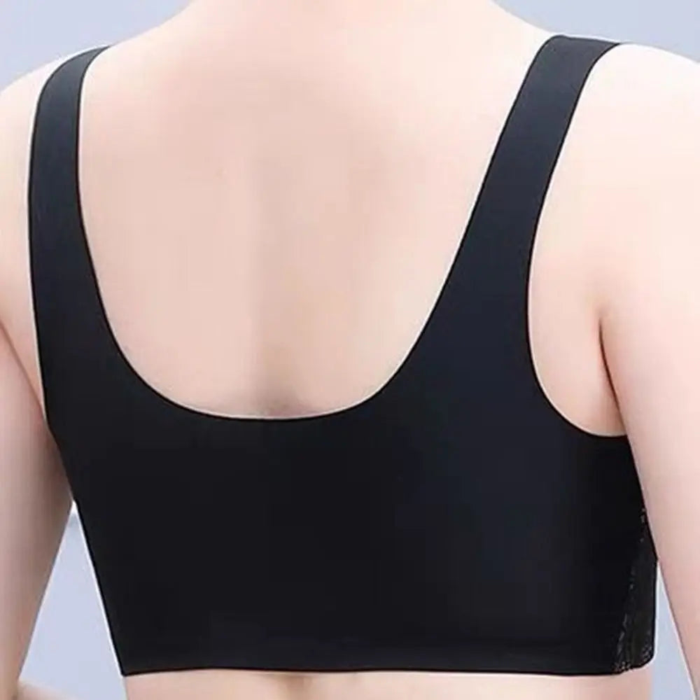 Without Steel Ring Sexy Lace Underwear Comfortable Thin Tank Top Bra Wireless Floral Printed Bras for Older Women Seniors