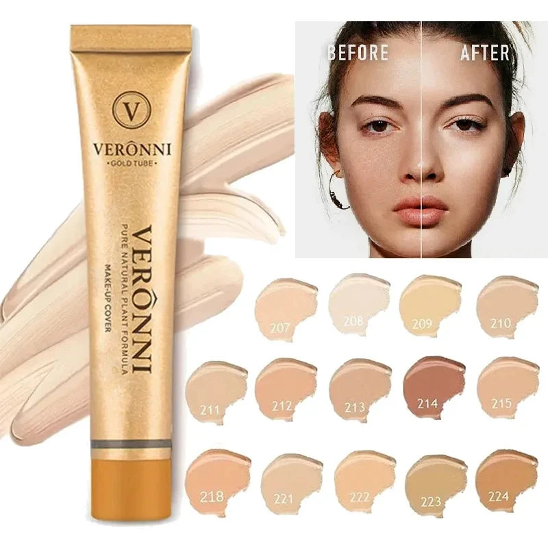 Concealer Makeup, 14 Shades Full Coverage Concealer Tube, Long Lasting Waterproof Concealer for Dark Circles, Acne Scars, Tattoo