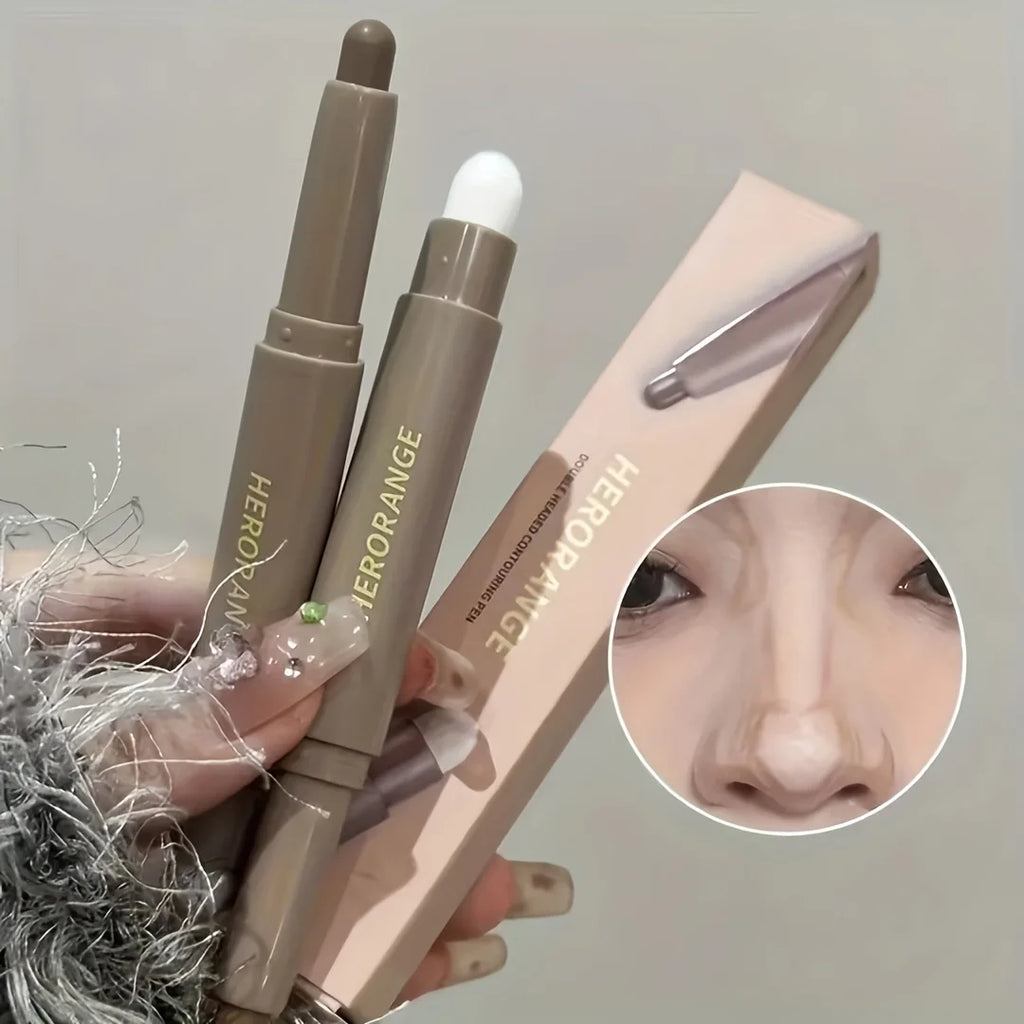 Herorange Valentine's Day Gift Contour Stick - 2-in-1 Nose & Face Sculpting Pen with Brush, Suitable for All Skin Types