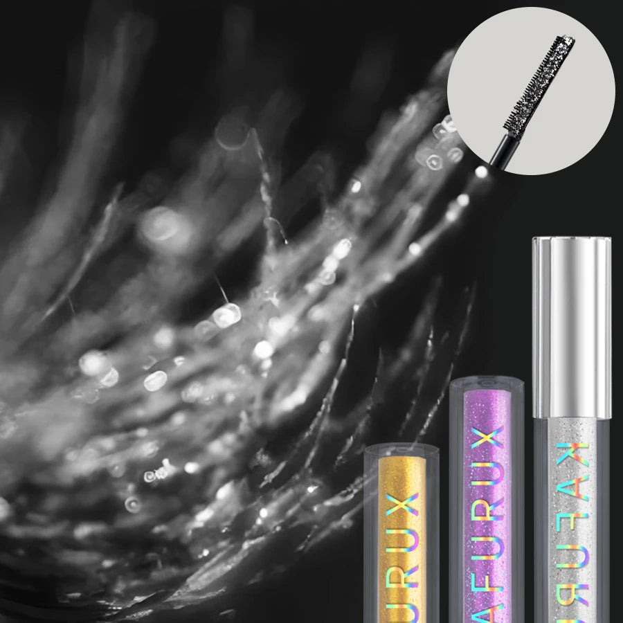 1pc Diamond Shine Waterproof Volume Curl Mascara Glitter Snow Effect,Smudge-proof  Eye Makeup for All Skin Types Women Cosmetics